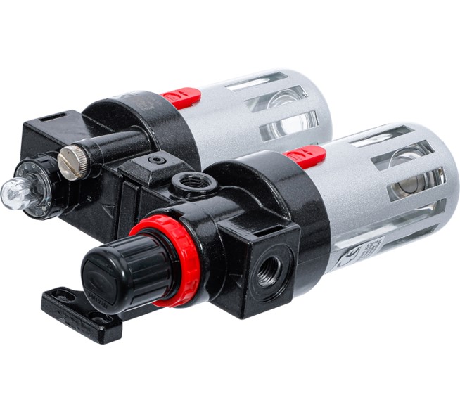 BGS TECHNIC Druckluft-Filter / Öler-Einheit mit Druckregler