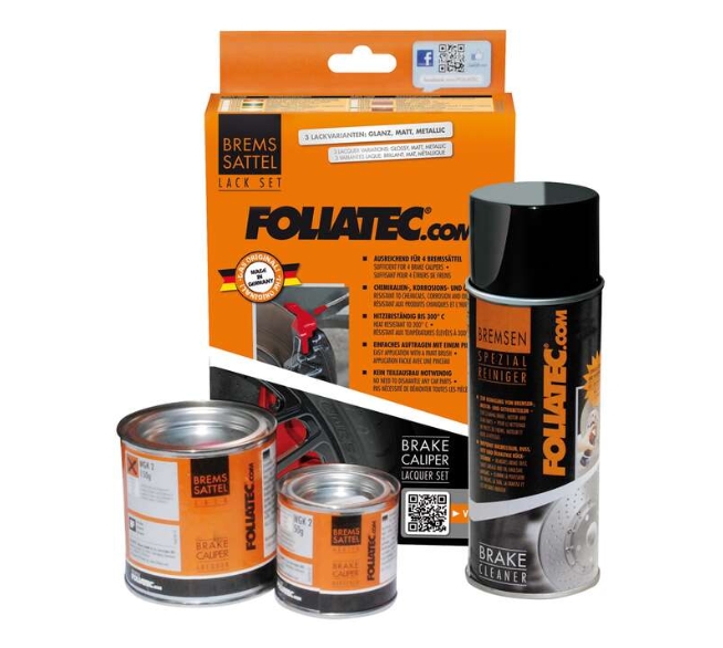 FOLIATEC Bremssattellackset rot 3-tlg.