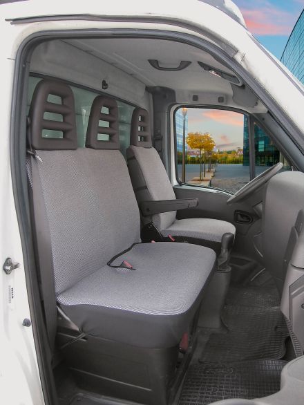 WALSER Transporter-Sitzbezug Como für Einzelsitz und Doppelbank anthrazit