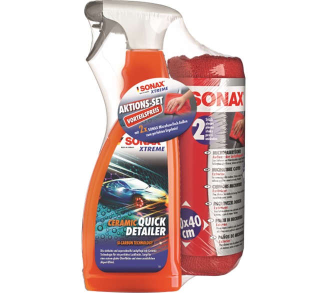 SONAX Xtreme Ceramic QuickDetailer mit Microfasertuch, AktionsSet