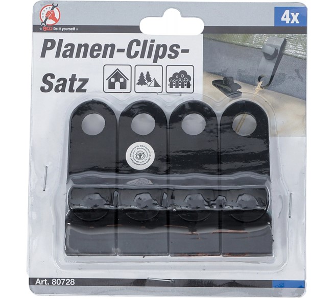 BGS TECHNIC Planen-Clips-Satz 4-tlg.
