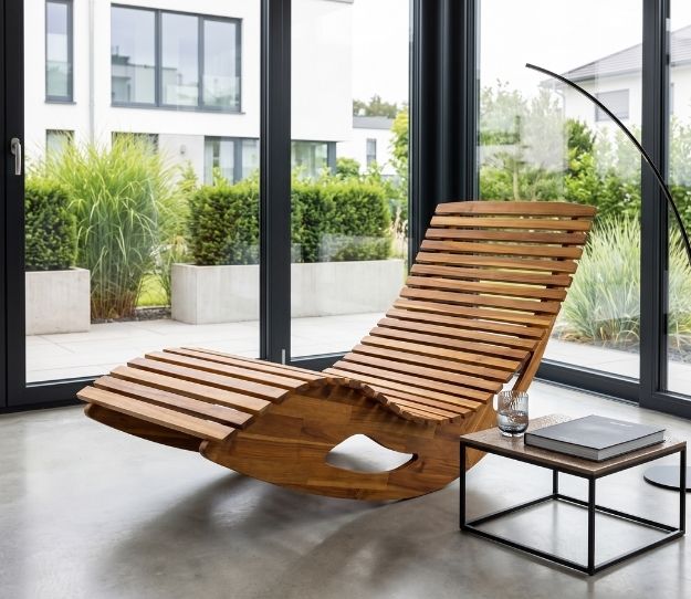 PRESTIGE Ergonomische Schwungliege Akazienholz