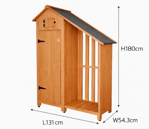 PRESTIGE Werkzeugschrank aus holz mit anbau ca 131 x 54 x 180 cm braun