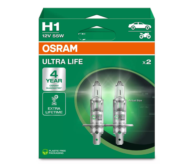 OSRAM ULTRA LIFE H1 Duobox, 12 V, 55 W