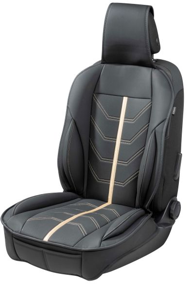 WALSER PKW Sitzauflage Kimi, Auto-Sitzaufleger im Rennsportdesign schwarz/gold, 1 Stück