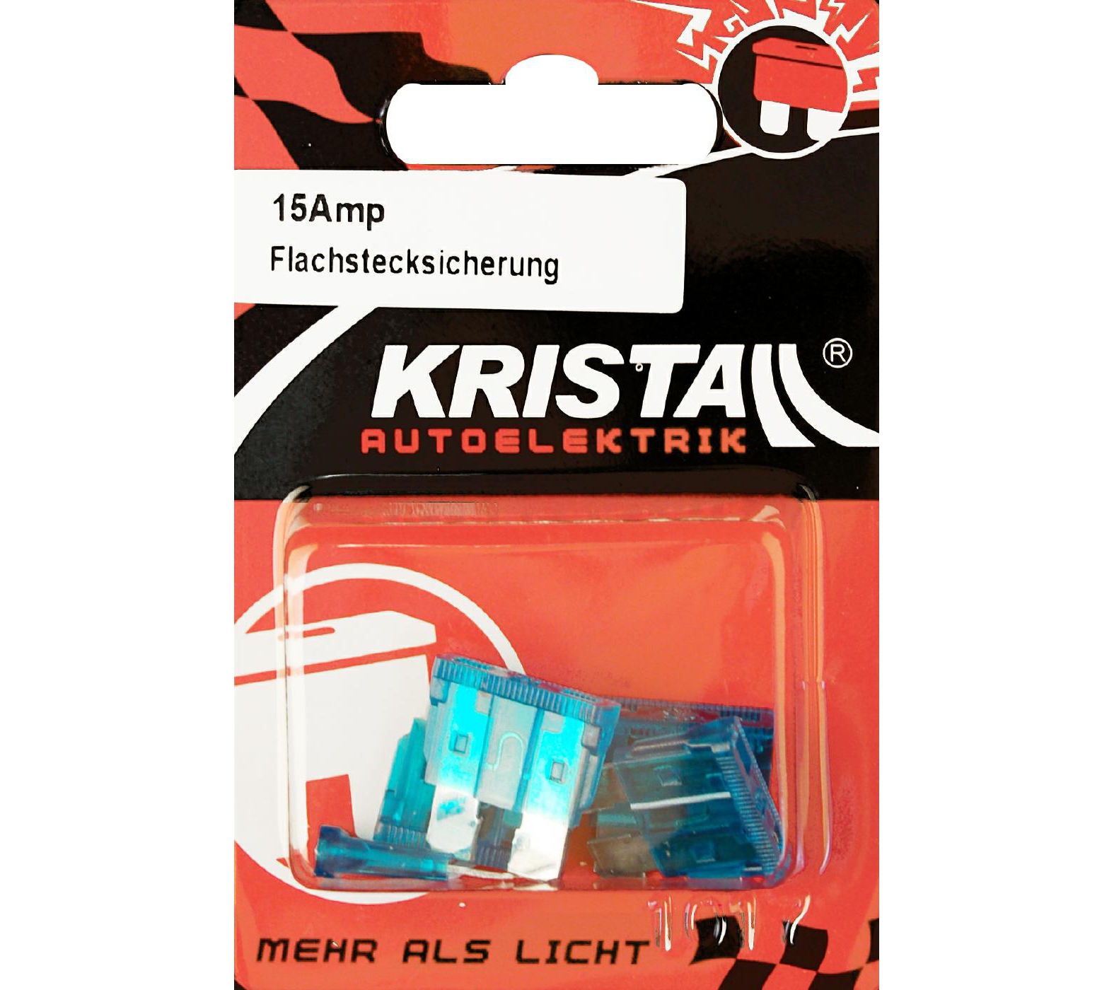 KRISTALL Flachstecksicherung  DIN 15 Amp