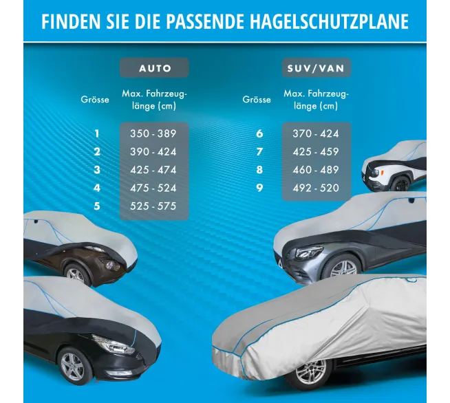 CARCOMFORT Hagelschutzabdeckung Comfort P als Schutzplane gegen Hagel und Witterung