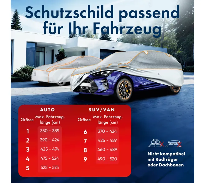 WALSER Hagelschutz Sun Protect als Fahrzeugabdeckung gegen Hagel und Sonne