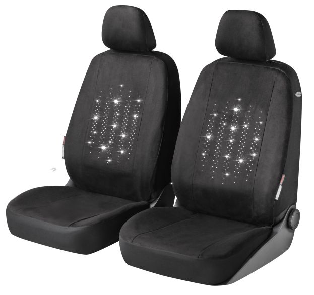 WALSER Autositzbezug Julia 2VS 2tlg 2NS Swarovski - schwarz