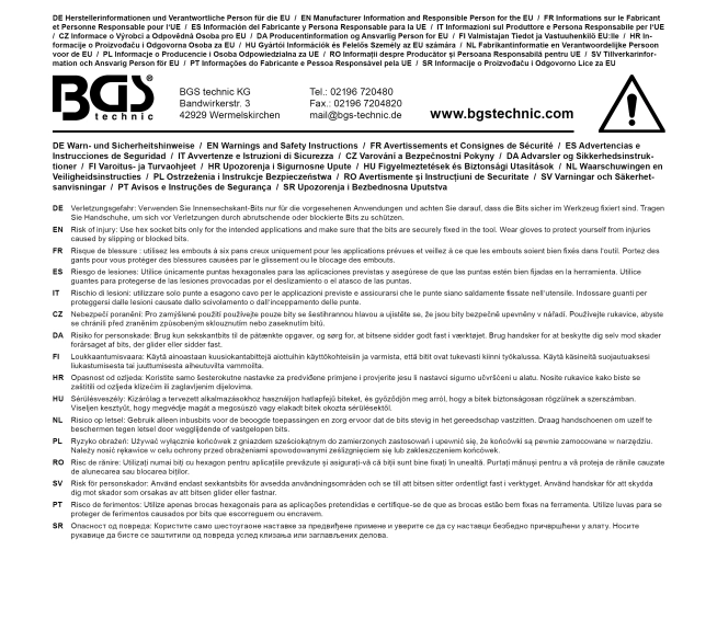BGS TECHNIC Bit-Einsatz 19mm 55mm 1/2"