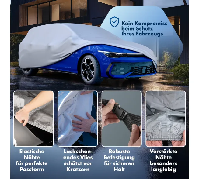 WALSER All Weather Basic Autoabdeckung als Wetterschutz für Fahrzeuge im Außenbereich