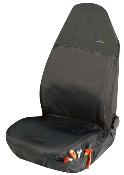 WALSER Auto-Sitzschoner Outdoor Sports, PKW-Schutzunterlage Vordersitz, Werkstatt-Schonbezug schwarz, 1 Stück